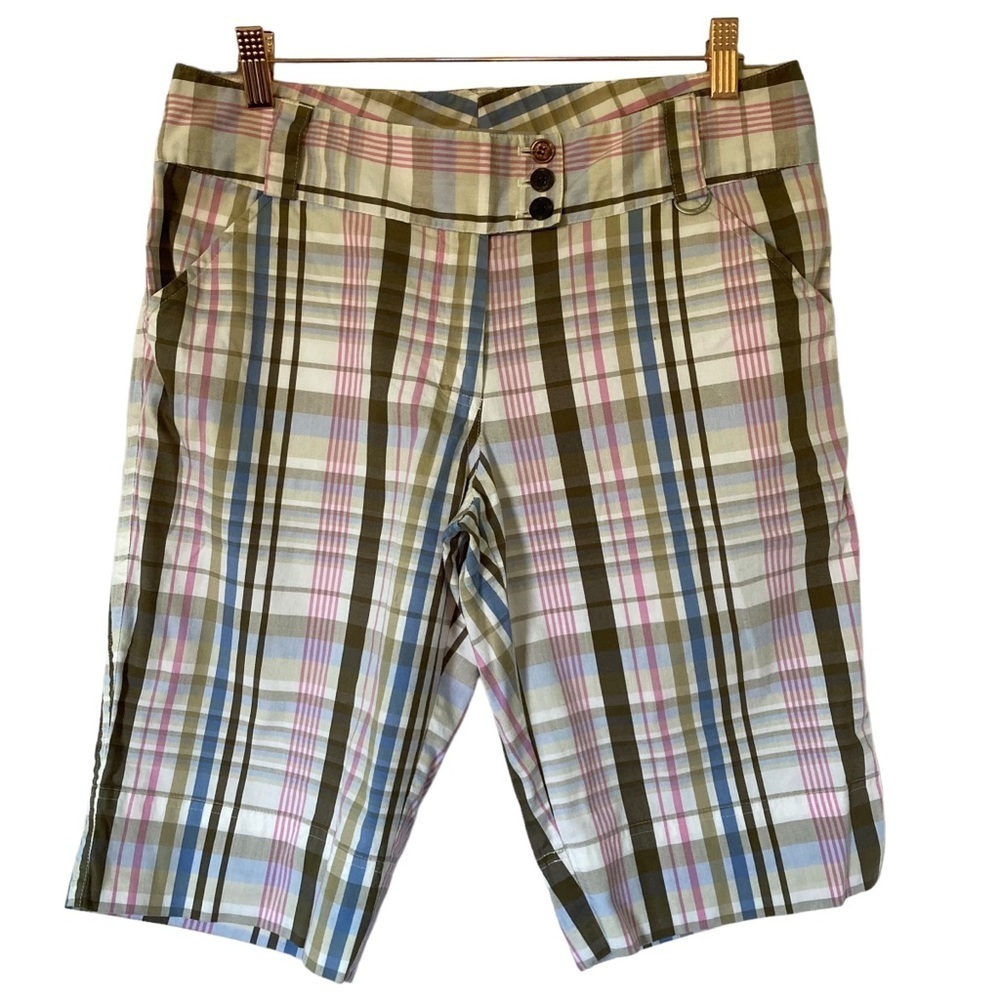 Lija Pink/Blue/Brown‎ Plaid Golf/Bermuda Shorts (Size 8)